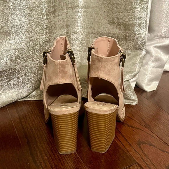 EUC Dusty Pink Open Toe, Open Heel Block Heel Booties, Sz 6.5 - Picture 2 of 7